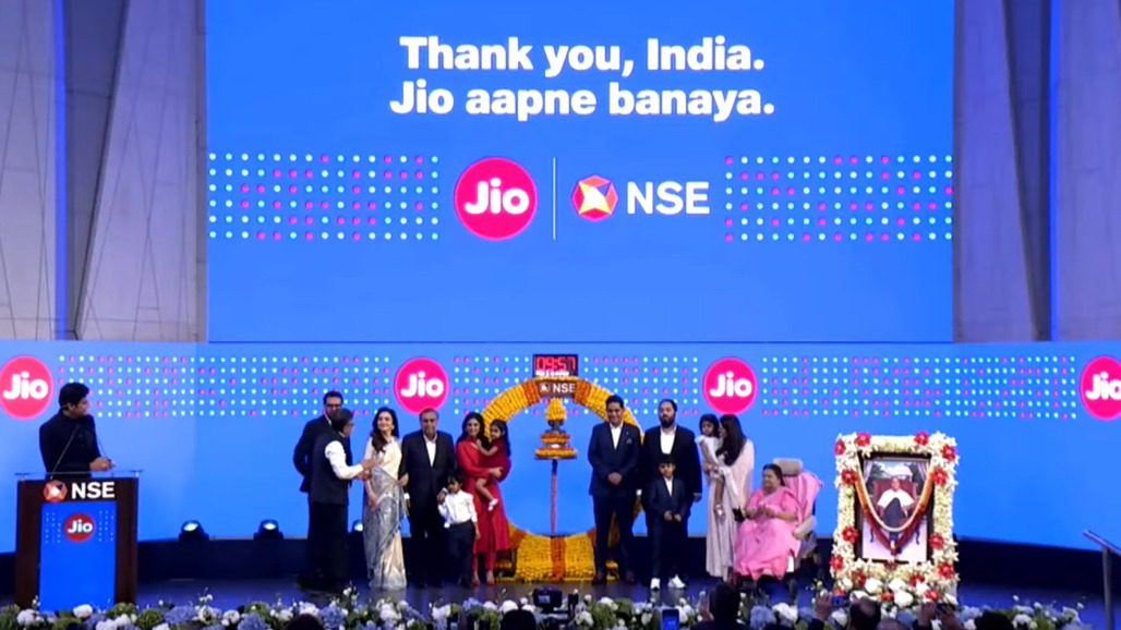 જિયોના IPO ની શેરબજારમાં ધમાકેદાર એન્ટ્રી, ઈશ્યૂ પ્રાઈઝ કરતાં 21%ના પ્રીમિયમ સાથે લિસ્ટિંગ