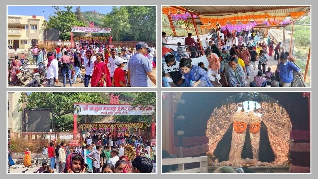 ચોટીલામાં નવરાત્રિના પ્રથમ નોરતે મા ચામુંડાના દર્શન માટે હજારો ભક્તો ઉમટ્યા