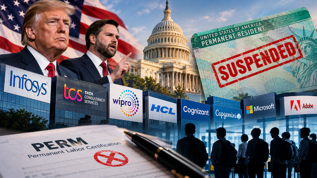 US Freezes Green Card Sponsorship for Infosys, TCS, Wipro and Microsoft in Major H-1B Crackdown