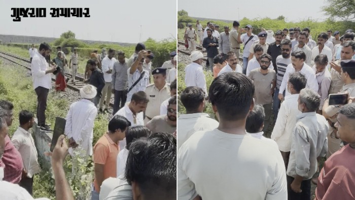 અમરેલી: કડિયાળી ગામે પાણી ભરાવાની સમસ્યાથી ત્રસ્ત ગ્રામજનો રેલવે ટ્રેક પર ઉતર્યા, ટ્રેન રોકી વિરોધ નોંધાવ્યો