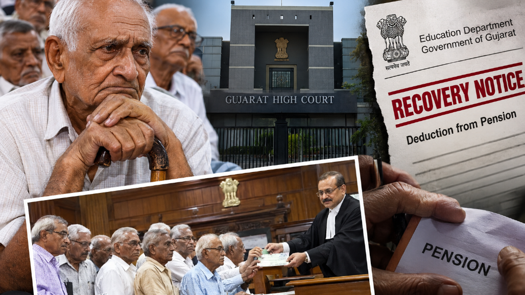 Gujarat Government Harasses 90-Year-Old Retired Teachers, Demands Return of Dues Awarded by High Court Chief Justice