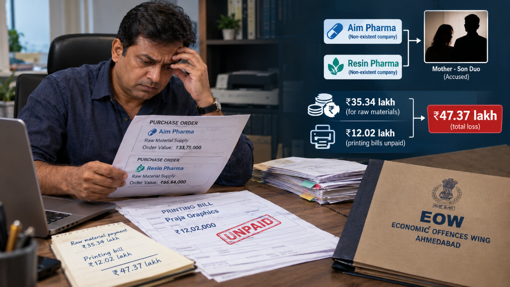Ahmedabad Graphics Businessman Allegedly Cheated Of ₹47.37 Lakh Using Fake Pharma Company Orders