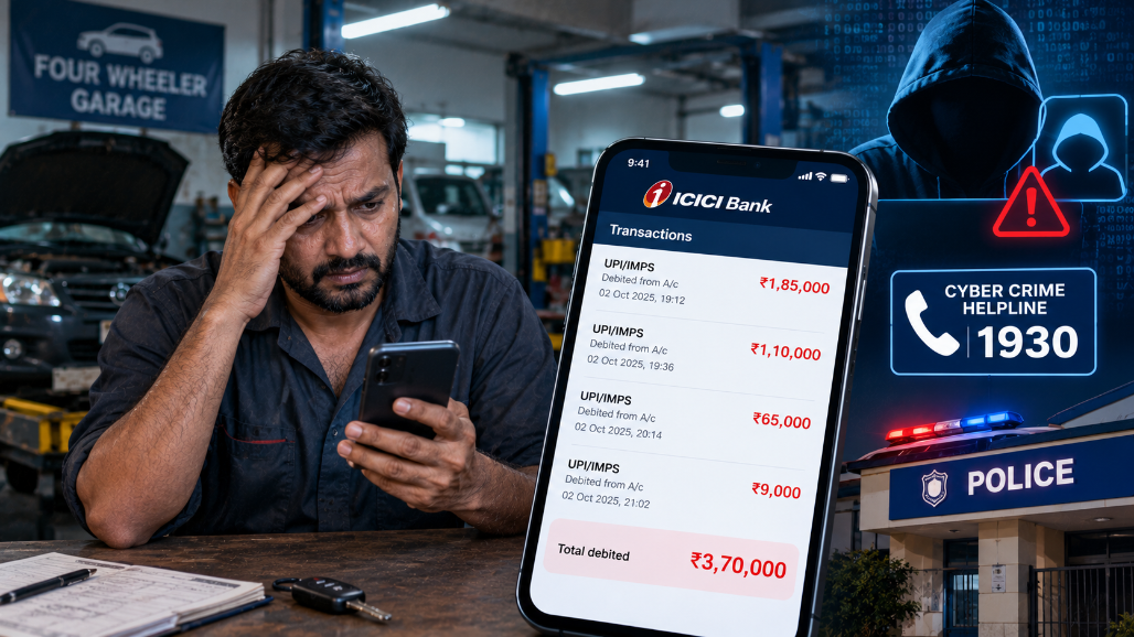 Ahmedabad: ₹3.70 Lakh Vanishes From Nava Naroda Garage Owner’s Bank Accounts In Four Transactions