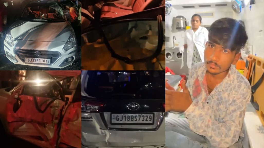 Ahmedabad Crash: Swift Dzire Rams Into Innova, i20 And BMW Near ISKCON Bridge