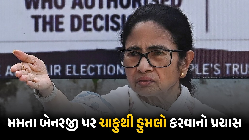 VIDEO : ચાકુ લઈને આવેલી યુવતીએ મમતા બેનરજી પર કર્યો હુમલો, સાડી ખેંચી; TMCનો દાવો