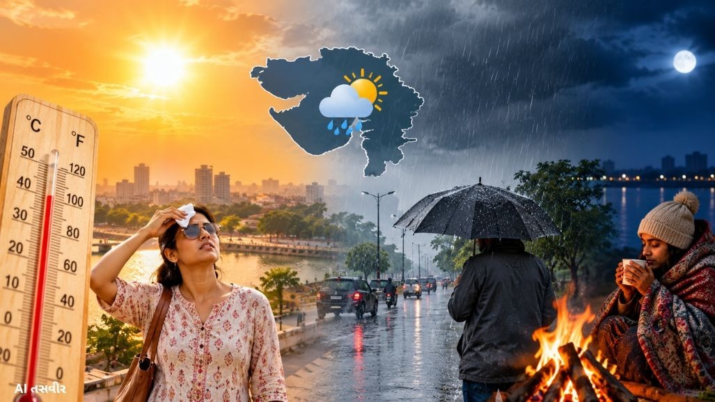 ગુજરાતમાં ત્રણ દિવસ હળવા વરસાદની આગાહી, પારો બે ડિગ્રી ગગડતાં ઠંડીનો ચમકારો પણ વધ્યો