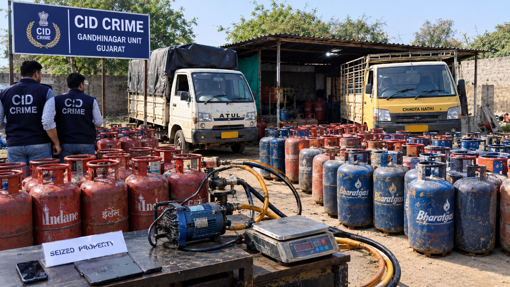 Kheda: CID Crime Busts Alleged Illegal LPG Refilling Unit, Seizes 84 Cylinders And Vehicles Worth ₹6.61 Lakh