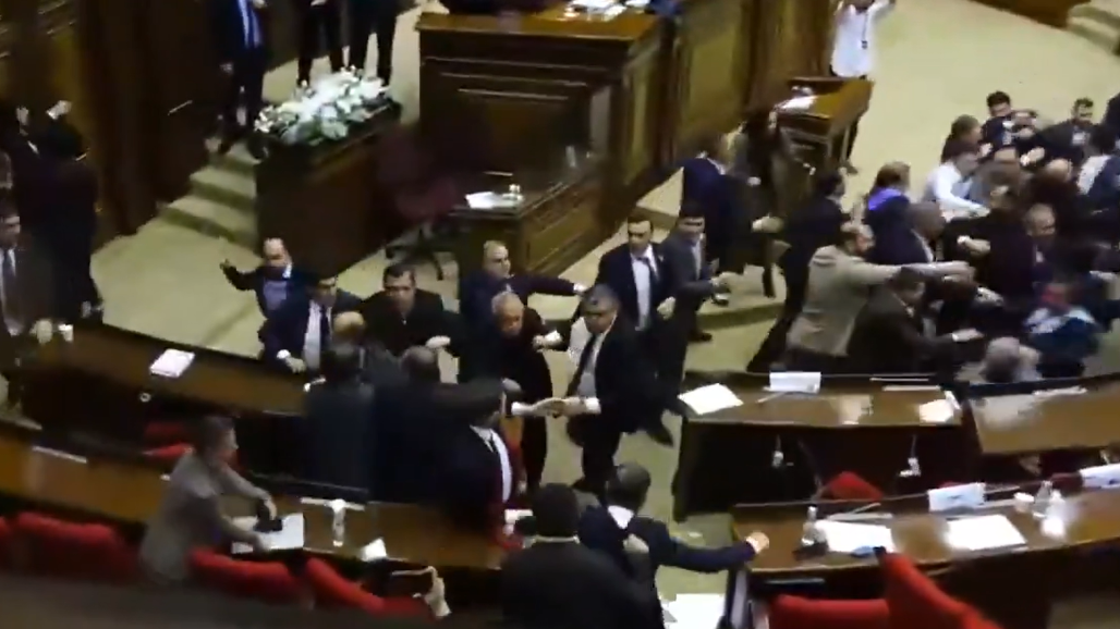 Armenia Parliament Turns Violent as Lawmakers Exchange Punches, Throw Chairs During Debate