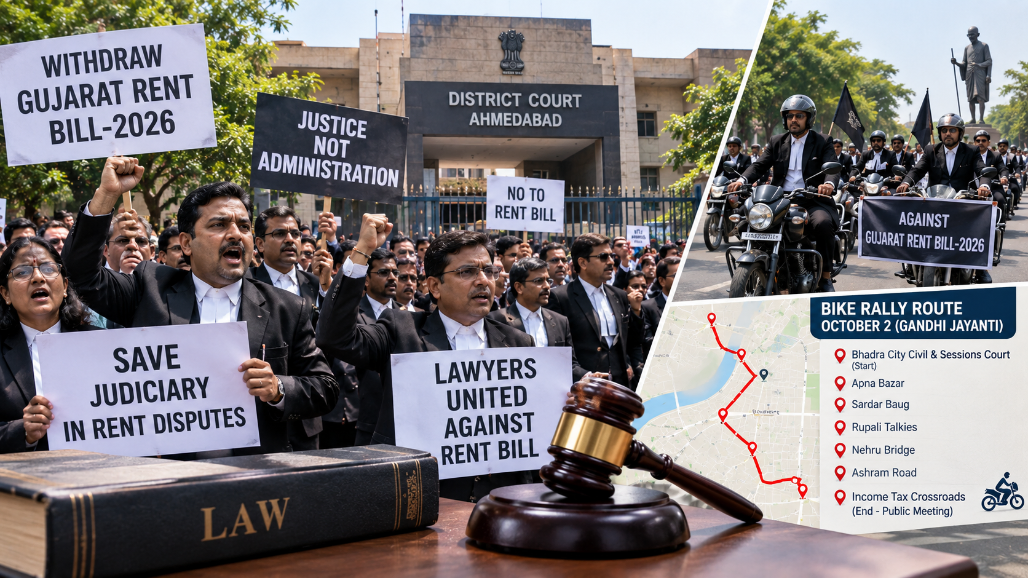 Lawyers' Strike Enters Second Day In Gujarat; Court Work Hit Over Rent Bill, Bike Rally Planned