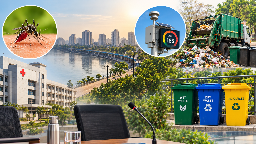 Ahmedabad Municipal Commissioner Seeks Answers on Dengue Surge, AQI Sensors and Waste Management Gaps