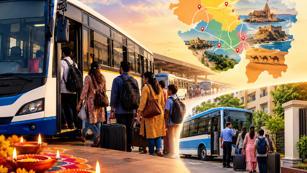Group Bookings to Get Society-Gate Pick-Up: GSRTC to Operate 1,800 Extra Bus Trips From Ahmedabad This Diwali