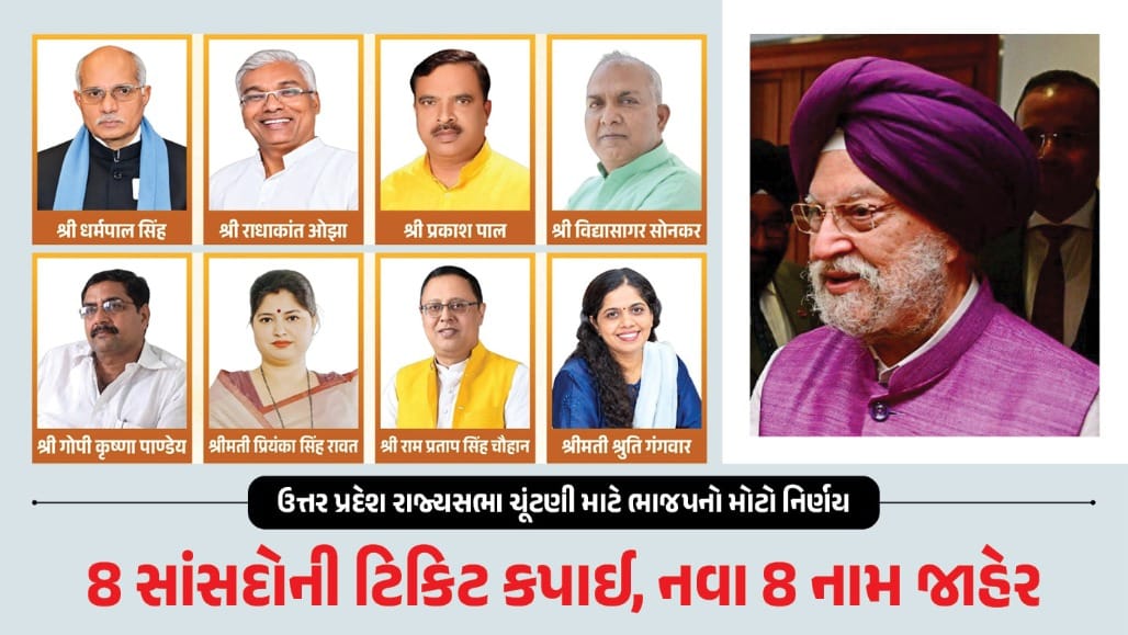 યુપી રાજ્યસભા ચૂંટણી: 8 નવા ચહેરા, જૂના સાંસદોને તક નહીં, ભાજપની નવી રણનીતિ