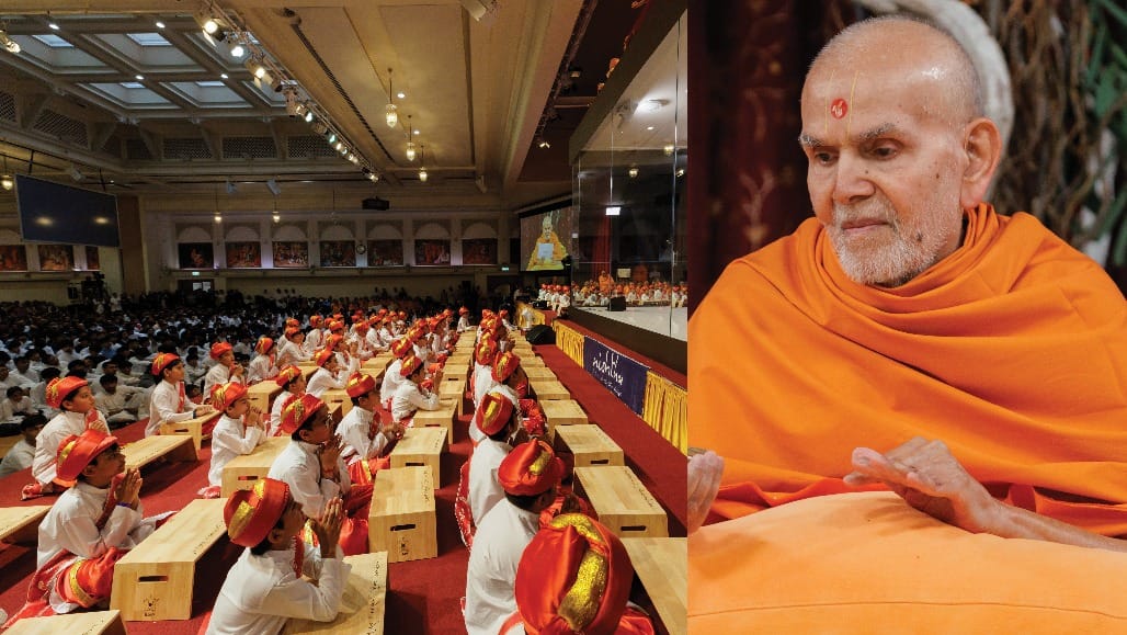 લંડનમાં BAPS મંદિરમાં મહંત સ્વામી મહારાજ દ્વારા ‘અક્ષર પુરુષોત્તમ સંસ્કૃત પાઠશાળા’નો શુભારંભ