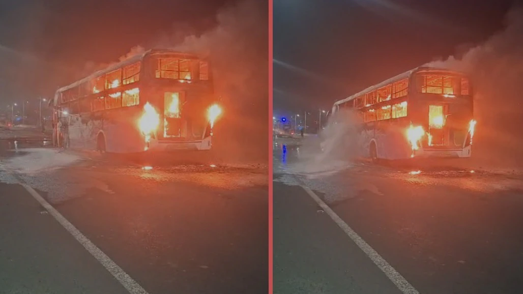 Massive Fire Breaks Out In Luxury Bus On Rajkot-Ahmedabad Highway, Passengers Safely Evacuated