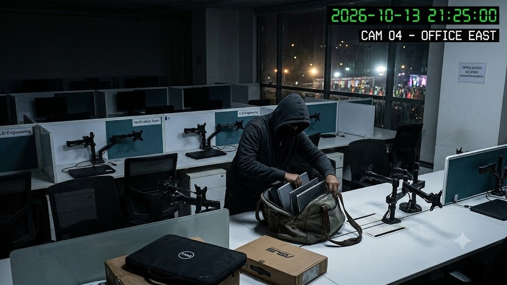 47 Laptops Worth ₹15 Lakh Stolen Through Unlocked Door During Navratri Event at Ahmedabad’s Chip-Design Company