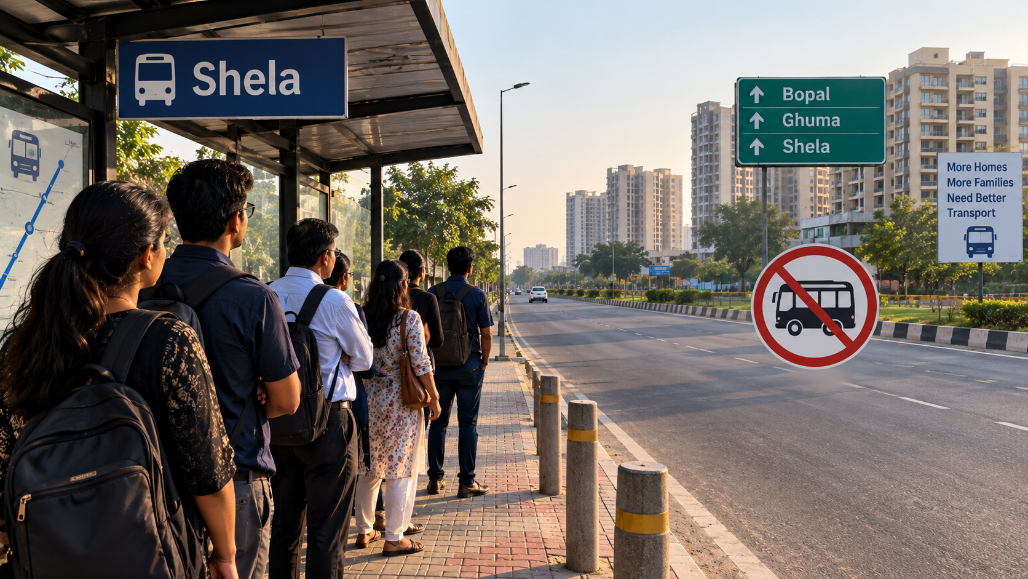50,000 Shela Residents Left In The Lurch As AMTS-BRTS Connectivity Remains Elusive