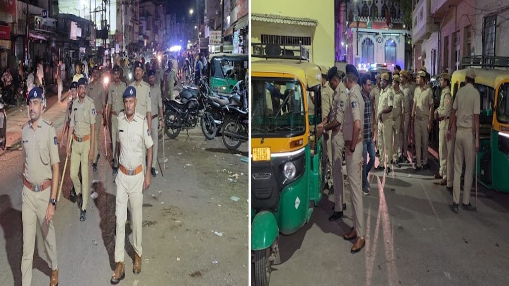 જામનગર પોલીસ દ્વારા નવરાત્રી પૂર્વે શાંતિ, સલામતી અને કાયદો-વ્યવસ્થા જાળવવા કોમ્બિંગ નાઈટ
