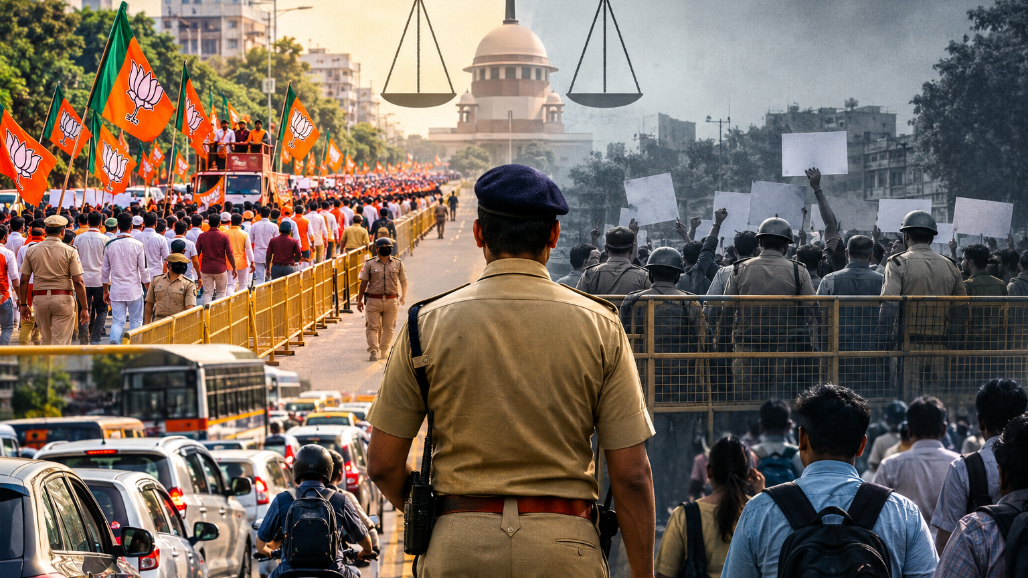 VIP Escorts vs Steel Barricades: How Ahmedabad Police Cleared Road For BJP Rally While Cracking Down On Dissent